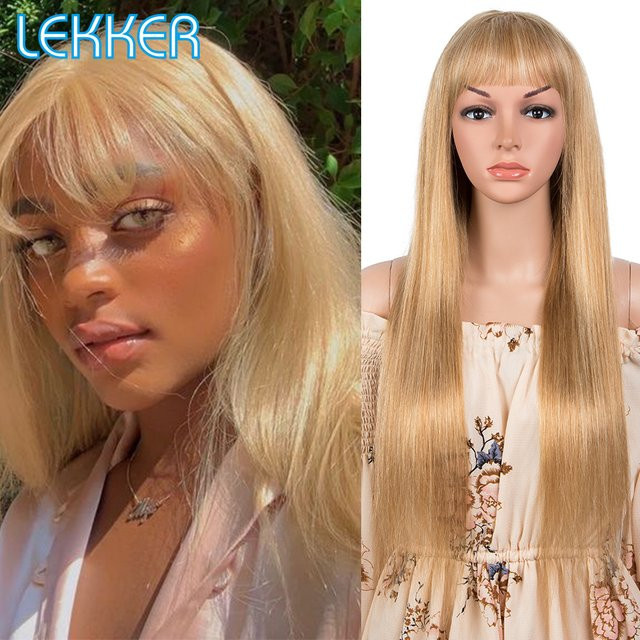Lekker Perücke, Blonde, Echthaar, mit Pony, Damen - Bild 1