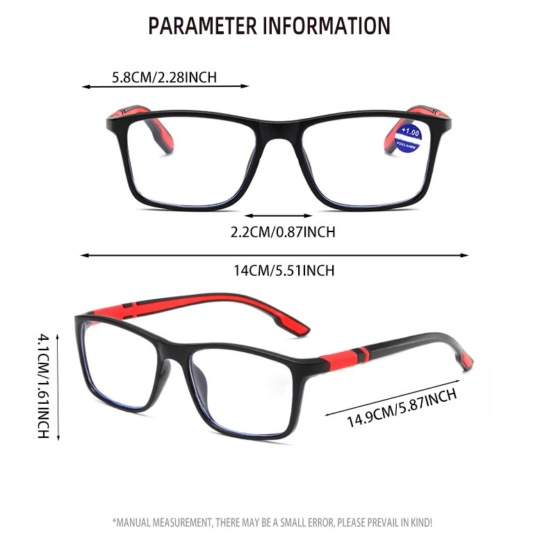 Hindfield Lesebrille, Vollrand, rechteckig, Kunststoff, Schwarz, Unisex - Bild 3