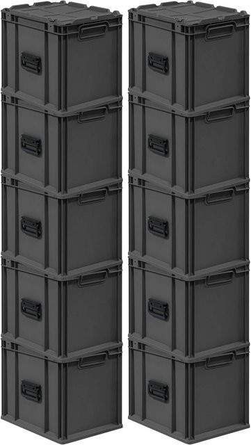 PROREGAL Supersparset 10x Eurobox Nextgen Portable Transportboxen in Schwarz, H x B x T: 33,5 x 30 x 40 cm, 30 Liter pro Behälter - Bild 1