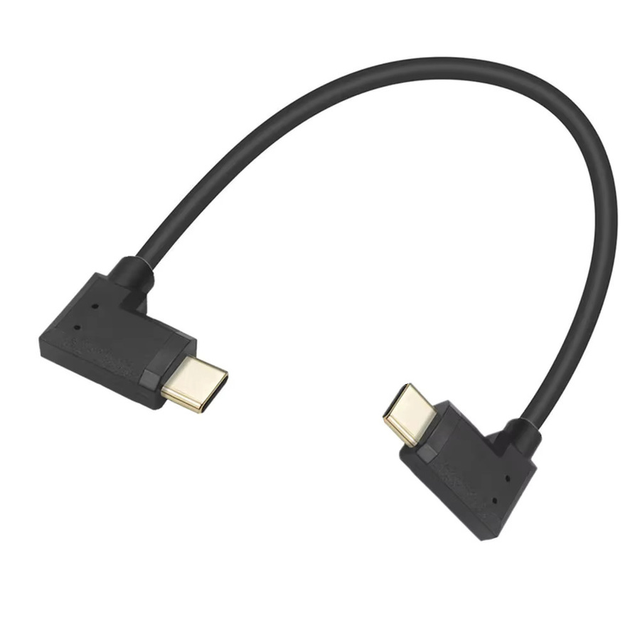 BSN USB-C-auf-USB-C-Datenladekabel mit rechtwinkligem Winkel, 10 Gbit/s, Schwarz, Länge: 38 cm - Bild 2