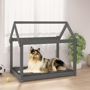 vidaXL Hundebett Sofa aus Kiefernholz in Grau, B/T/H: 101 x 70 x 90 cm - Bild 2
