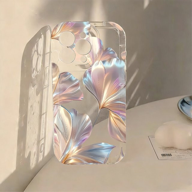 Handyhülle mit buntem Metallic-Ginkgo-Print für Xiaomi Redmi Note 13 12 11 10 Pro Plus und Redmi 13C 4G 5G, transparent und weich - Bild 1