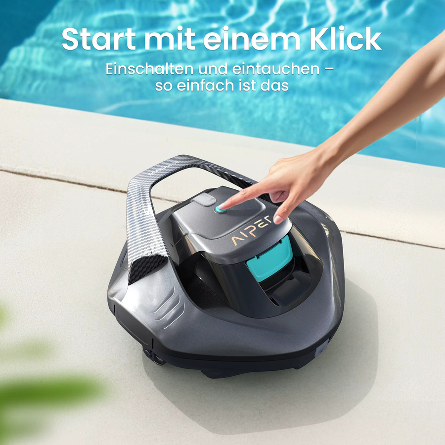Aiper Generalüberholter Schwimmender Kabelloser Poolreiniger Roboter-Poolsauger in Schwarz mit LED-Anzeige und Akkubetrieb für Flache Pools - Bild 3