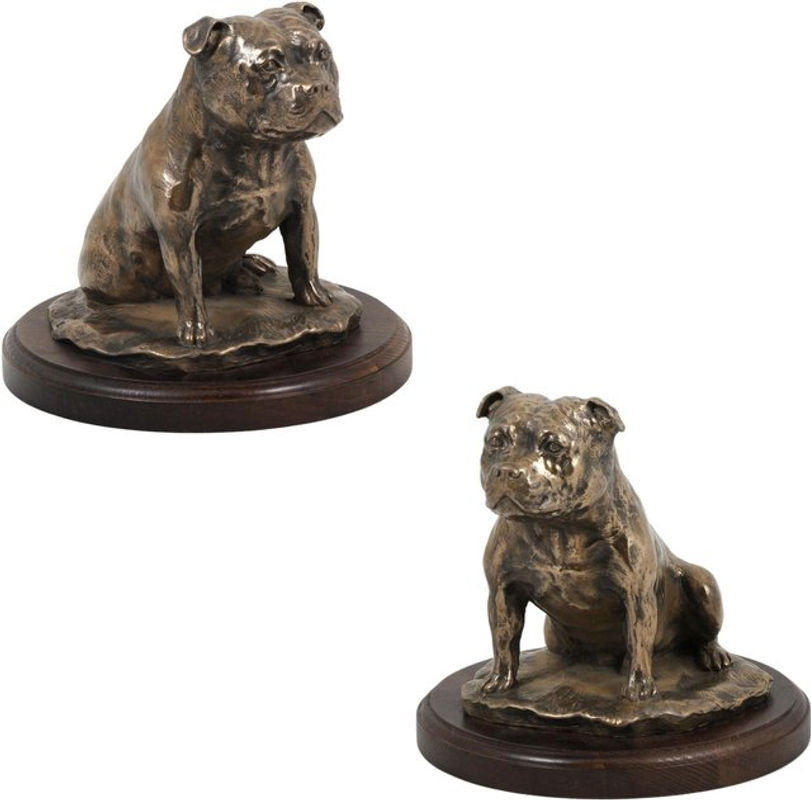 Staffordshire Bull Terrier Hundestatue Art-Dog braun Dekorationsfigur aus Kunstharz für dein Büro oder als Trophäe Höhe: 37,5 cm - Bild 1