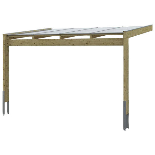 Skan Holz Terrassenüberdachung Novara aus unbehandeltem Holz mit braunem Polycarbonat-Dach, Breite: 450 cm, Tiefe: 309 cm - Bild 3