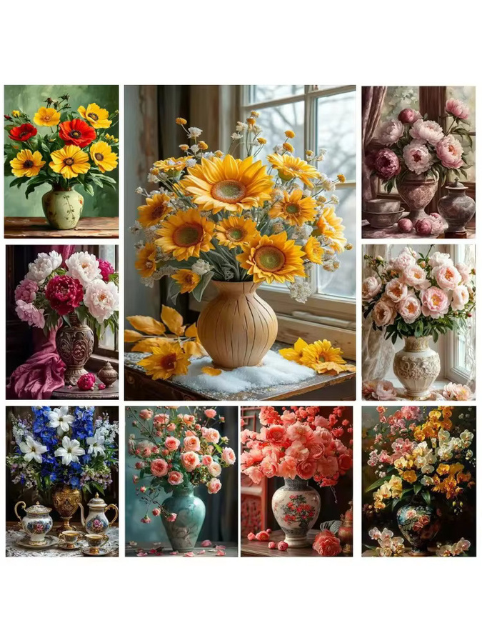 NUOYING Diamantmalerei Blumen-Mosaik, Bastelset, Bunt / Mehrfarbig - Bild 2