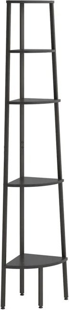 vidaXL Eckregal mit 5 Ablagen in Schwarz, modern und matt, B/T/H: 45,5 x 31,5 x 180 cm - Bild 1