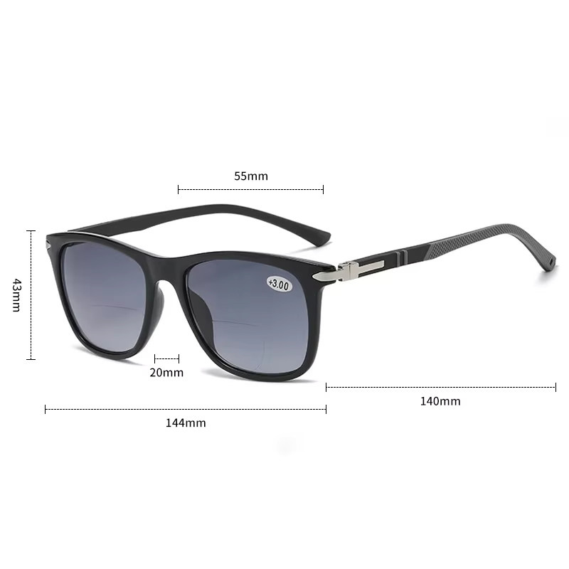 MDOD Lesebrille, Square, Vollrand, Kunststoff, Schwarz, Unisex - Bild 2