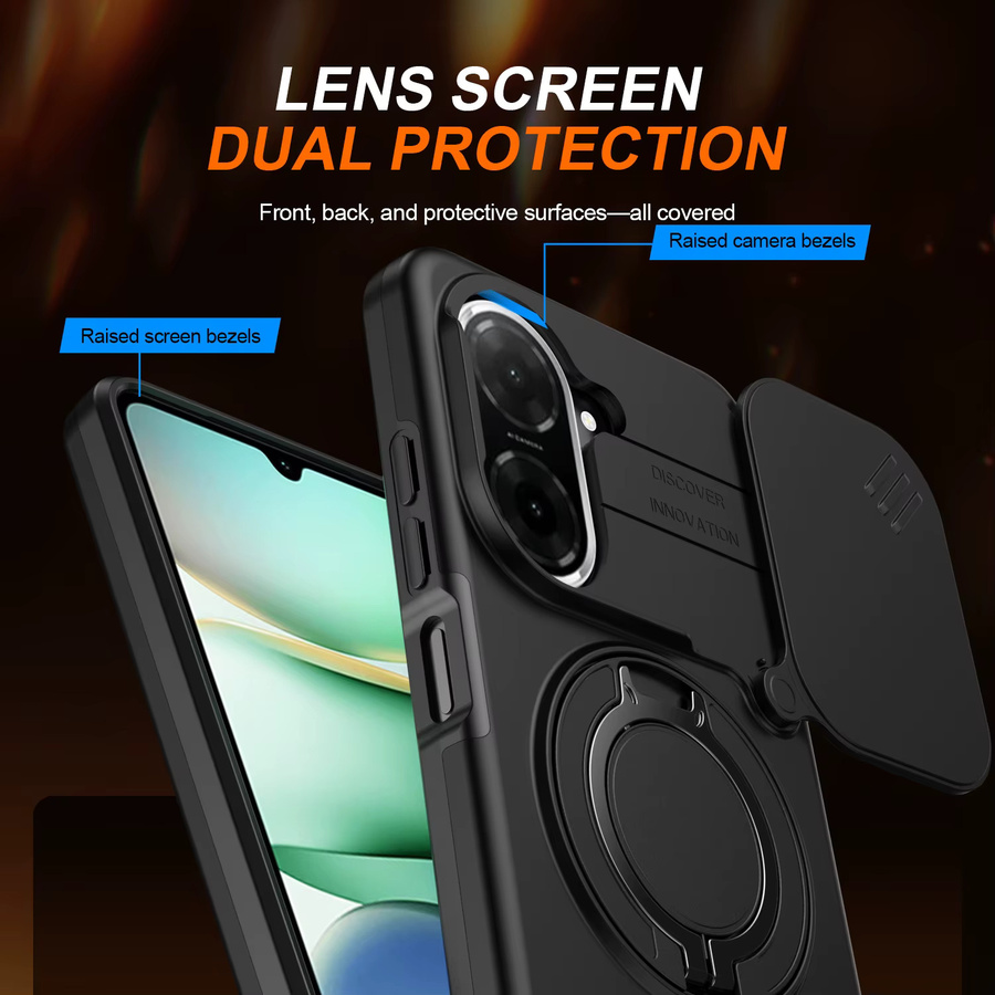 Xiaomi Armor Handyhülle mit magnetischem Ringständer für Poco X7 5G, C75, C71 und C85, stoßfestes Cover in Schwarz oder Silber - Bild 2