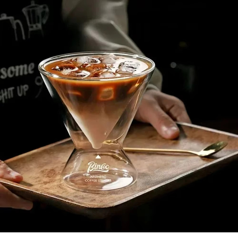 Doppelschichtige Kaffeetasse aus Glas, 180 ml, transparent, hitze- und kältebeständig für Iced Americano, Latte oder Spezialgetränke - Bild 6