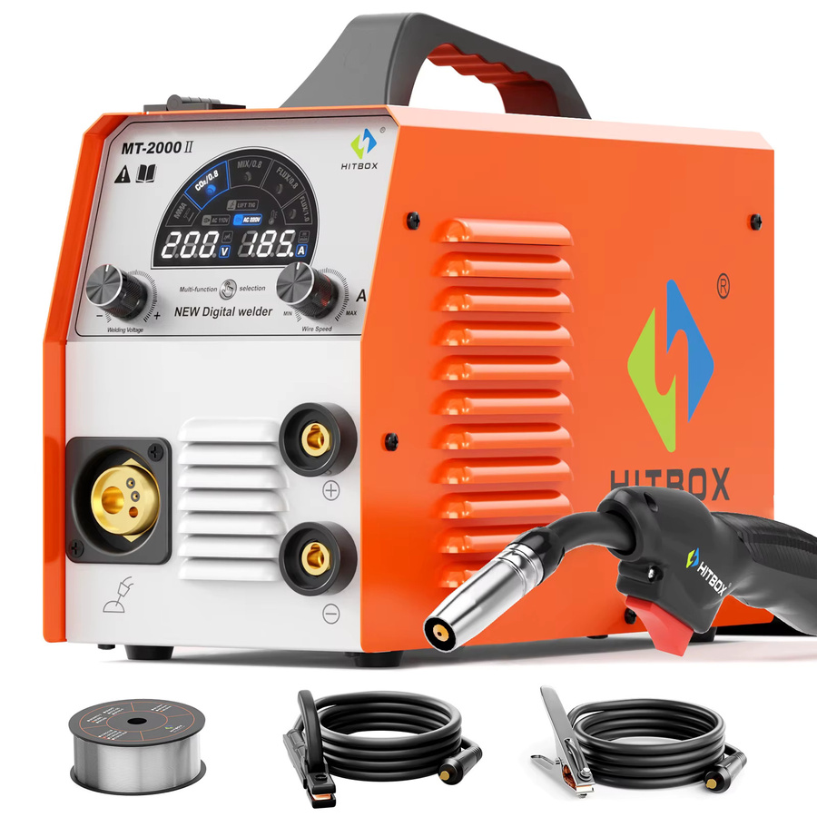 HITBOX MT2000II 4-in-1 Schweißgerät 220V IGBT Inverter MIG Gas/Gaslos MMA Lift TIG in Orange - Bild 2