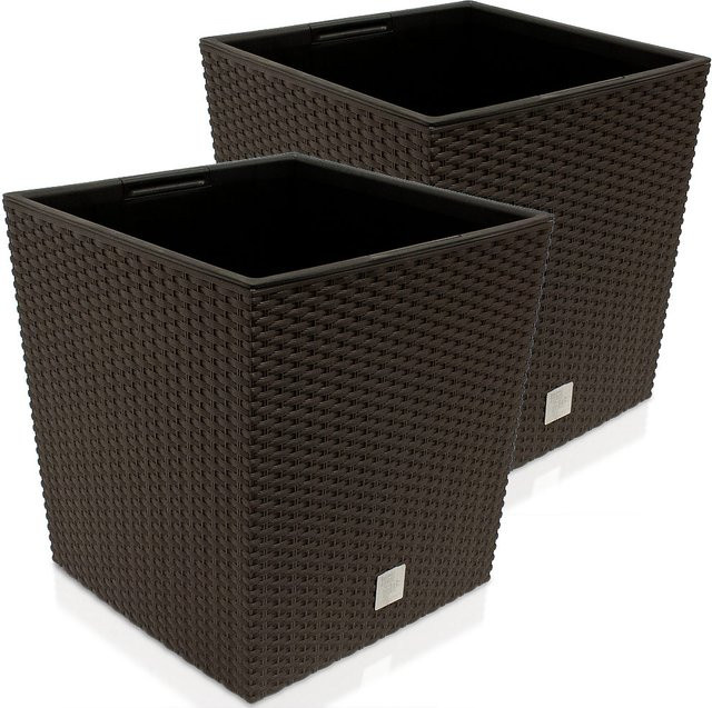 Deuba Blumentopf Rato Low 2er-Set Umbra in Braun, B/T/H: 39 x 39 x 40,5 cm - Bild 1