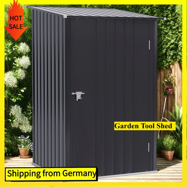 Comanlai Aufbewahrungsschrank für Gartengeräte aus verzinktem Stahl in Dunkelgrau, B/T/H: 94 x 98 x 160 cm - Bild 1