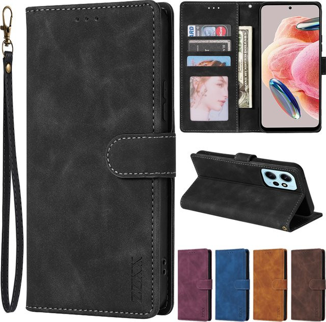 Magnetische Leder-Brieftasche mit Kartenfach und Standfunktion für Xiaomi Poco X7 X6 Pro X5 M5s C50 C40 X4 Pro M4 Pro X3 NFC F3 11T 12 Lite 12T in Schwarz oder Braun - Bild 1