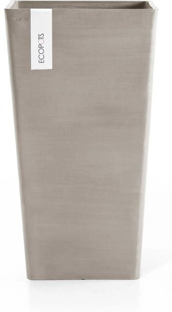 Ecopots Pflanztopf Rotterdam halbhoch in Braungrau, quadratisch, B: 56 cm, H: 31 cm - Bild 1