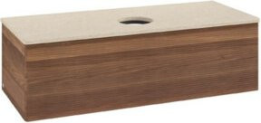 V&B Waschtischunterschrank Antao mit Frontstruktur in Walnut, B/T/H: 120 x 50 x 50 cm - Bild 1
