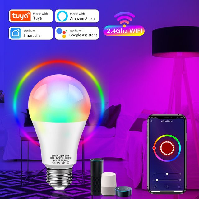 Tuya Smart LED Birne E27 mit 18W WIFI Sprachsteuerung über Alexa, Google Assistant und Yandex Alice via Smart Life App - Bild 1