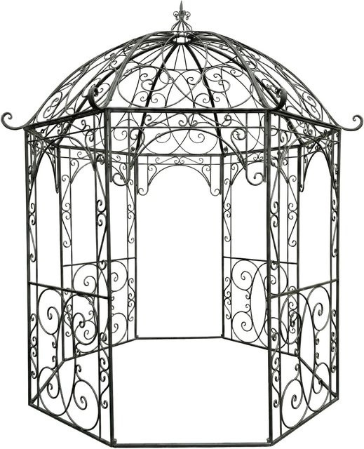 DELUKE Pavillon LIV Antik Gartenpavillon aus Eisen in Anthrazit im Jugendstil B/T/H: 284 x 263 x 313 cm - Bild 1