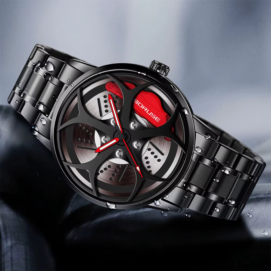 DIJANES Armbanduhr Quarz, Edelstahl, Schwarz, Herren - Bild 3