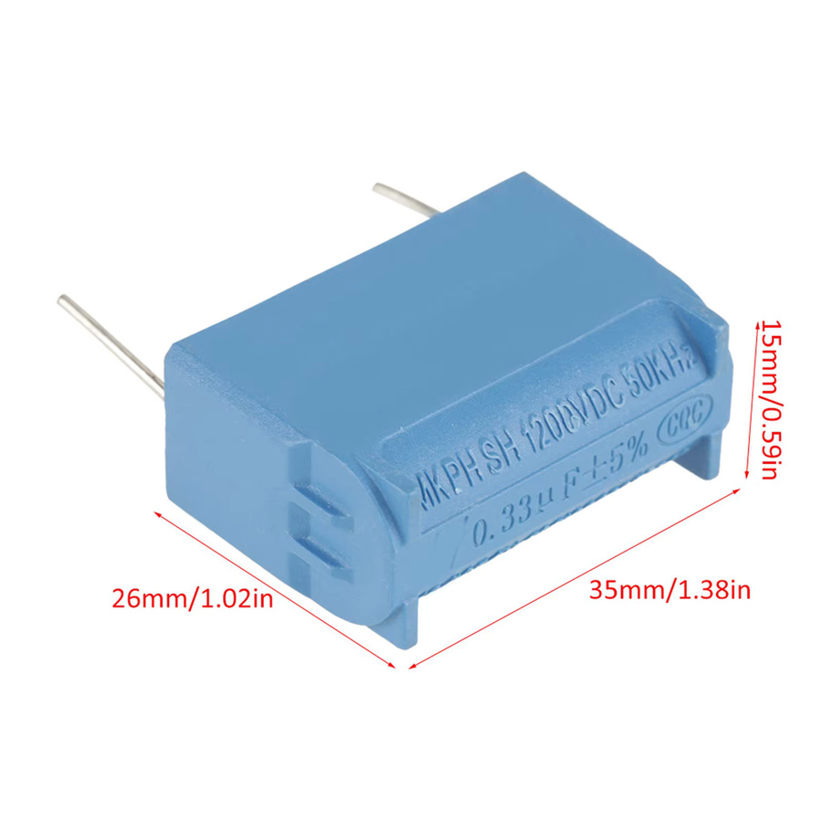 Qiilu Radialkondensator für Induktionsherde, Blau, 0,33 uF, 630 V AC - Bild 3