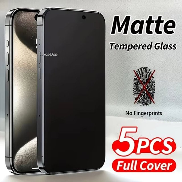 TUNEDEE Matte Displayschutzfolien aus gehärtetem Glas für iPhone 11 bis iPhone 18 Pro Max, transparent, 1 bis 5 Stück - Bild 1