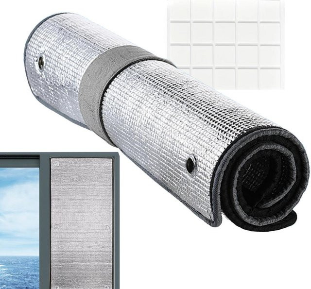 Walk Vogue Fensterfolie für den Winter, isolierte Aluminiumfolie als Wärmeblocker und Hitzeschild in Grau und Silber - Bild 1