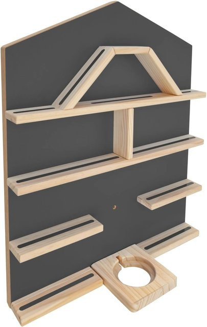 tectake Wandregal Mylittle Story für bis zu 50 Tonies in Haus Optik mit Magnetstreifen, Anthrazit, B/T/H: 50 x 15,5 x 60 cm - Bild 2