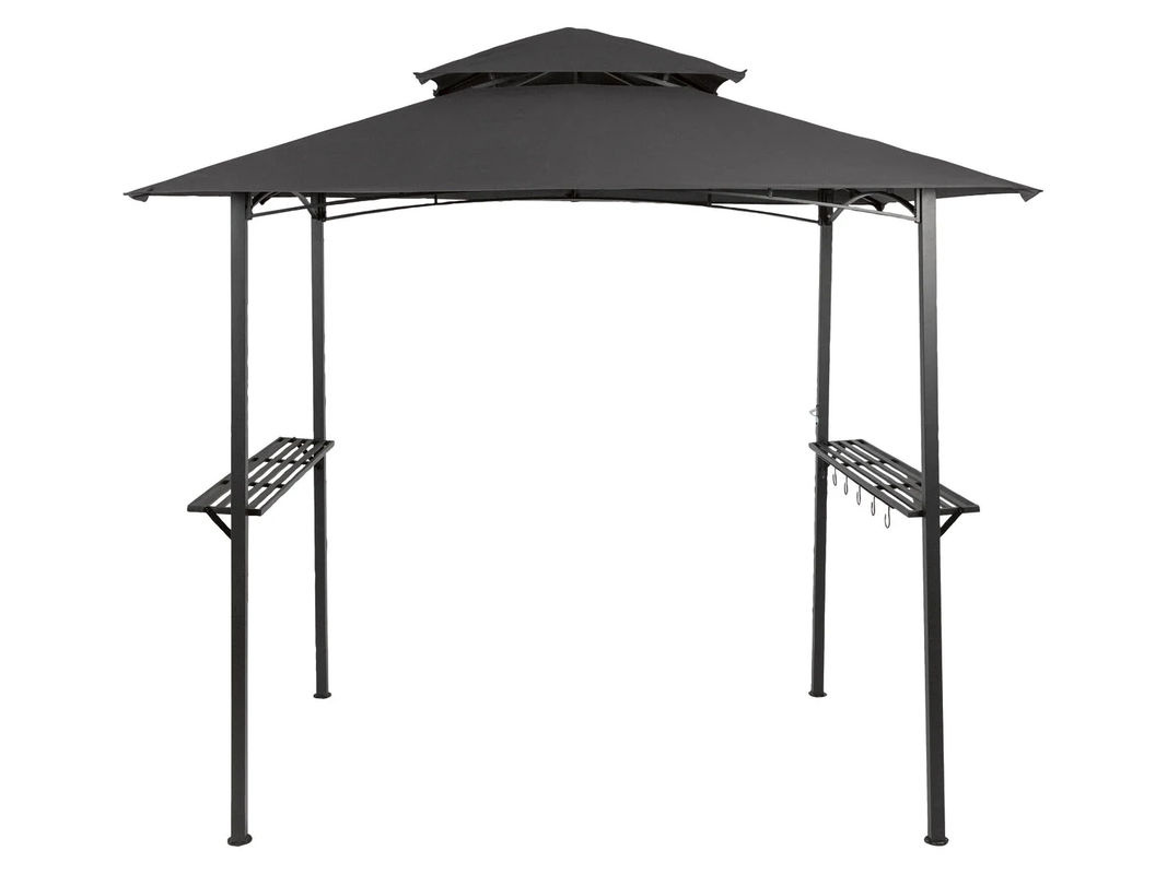 LIVARNO HOME Grillpavillon aus Stahl und Polyester, witterungsbeständig, anthrazit, Höhe: 243 cm, Breite: 152 cm, Tiefe: 21,7 cm - Bild 2