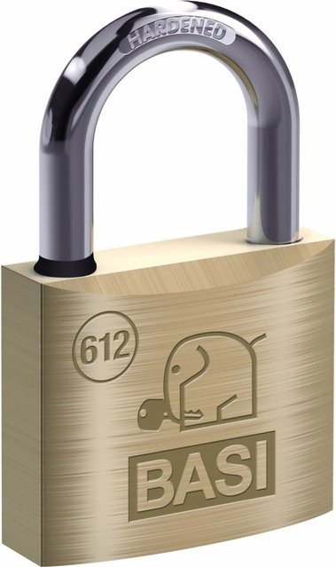 Basi Vorhangschloss VHS 612 Messinggehäuse Gold verschiedenschließend mit Wasserstop und 2 Schlüsseln Breite: 40 mm - Bild 1