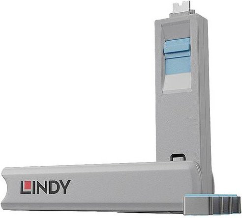 LINDY USB-C Port Schloss 4er Set Blau inklusive Schlüssel 40465 - Bild 1