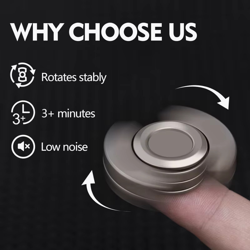 GSF 3-in-1 Fidget Spinner, Metallschieber, Clicker Spinner, Magnetisches EDC Gadget - Bild 3