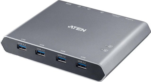 ATEN US3311 KVM-Audio-USB-Switch mit 4 x USB 3,2 Gen 1 für 2 lokale Benutzer in Grau - Bild 1