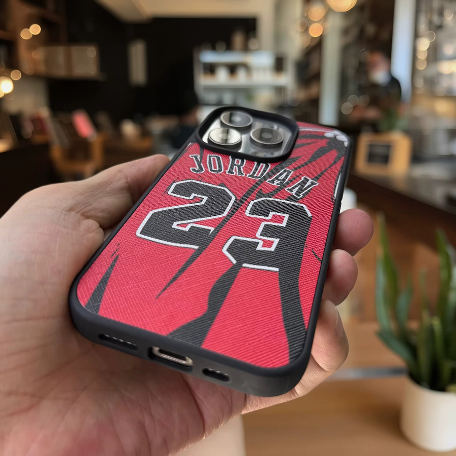 VNTK Basketball Handyhülle aus Leder im Jersey-Design für iPhone 17 16 15 14 13 12 11 Pro Max und Plus - Bild 3