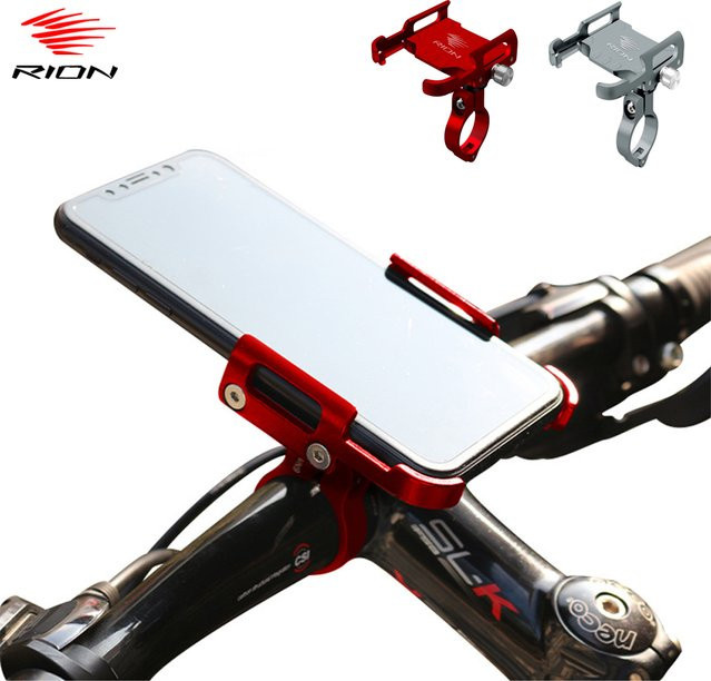 RION Fahrrad-Telefonhalterung für Smartphone und GPS in Rot mit 360 Grad Rotation - Bild 1