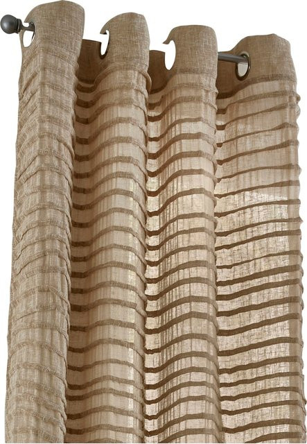 Dekostore Stoffpaneel in Taupe und Beige mit Ösen, transparent, Breite: 140,0 cm, Höhe: 225,0 cm - Bild 1