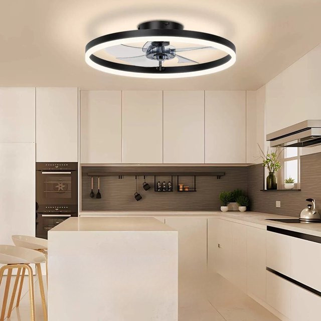 JIANKEXING Ring Deckenleuchte in Weiß, minimalistische Einbauleuchte mit Fernbedienung für Wohnzimmer, Schlafzimmer, Esszimmer und Büro - Bild 1