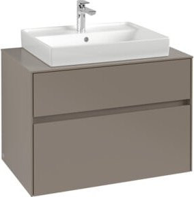 V&B Waschtischunterschrank Collaro in Wine Red mit integrierter LED-Beleuchtung und internen Schubladen, Wandmontage, B/T/H: 80 x 54,8 x 50 cm - Bild 1