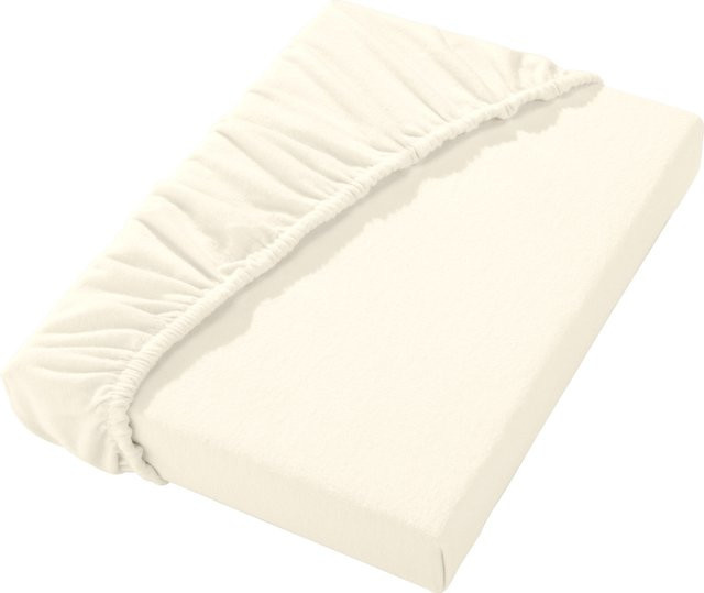 Dormisette Betttuch aus Baumwollflanell in Beige und Weiß - Bild 1