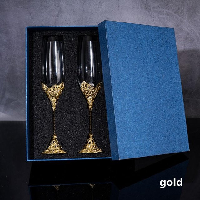 2er-Set Champagnerflöten aus Kristallglas in Silber und Roségold, 230 ml pro Glas - Bild 1