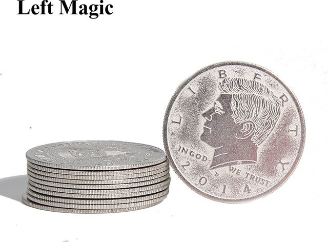 left magic Super Dünne Palming Münzen, 5-teiliges Set, ab 14 Jahren - Bild 1