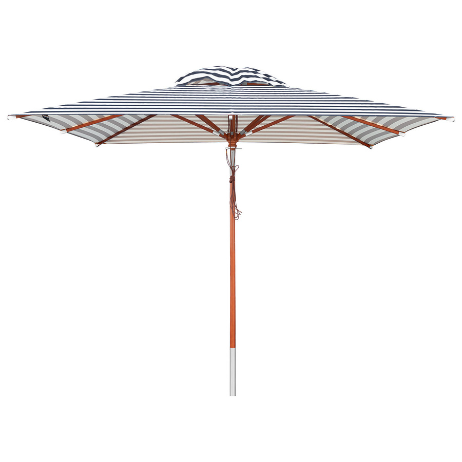 Anndora Sonnenschirm Knickbar Gestreift Blau Weiß mit Winddach und UV-Schutz B/T: 300 x 300 cm - Bild 1