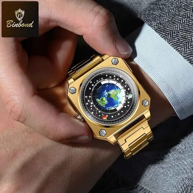 BINBOND Armbanduhr Quarz, Stahlband, Herren - Bild 3