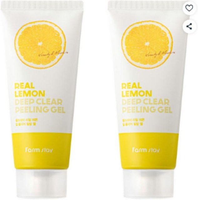 Farmstay Real Lemon Deep Clear Peeling Gel, 2x 100 ml, mit Zitronenextrakt - Bild 1