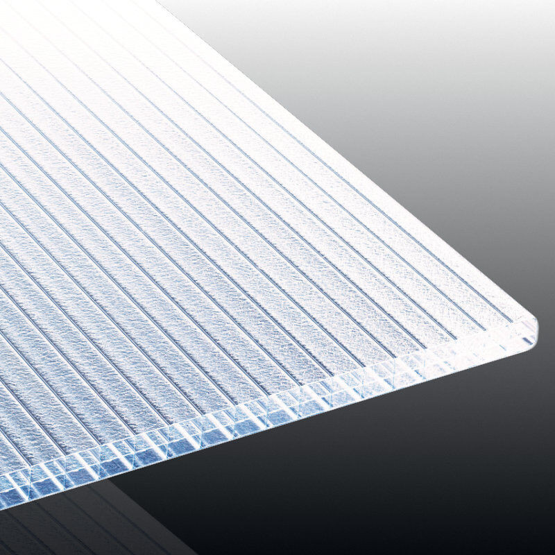 Polyclear Plus Stegplatte aus Polycarbonat mit Eiskristall Struktur in Glasklar, Breite: 98 cm, Dicke: 16 mm - Bild 1