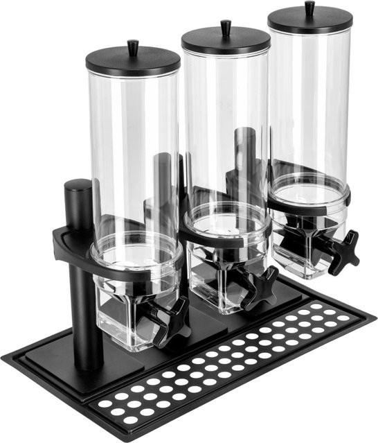 VEGA Müslispender Hamshire dreifach in Schwarz, 3x 4l (Gesamtvolumen 12 l), B/T/H: 53 x 32,5 x 56,2 cm - Bild 1