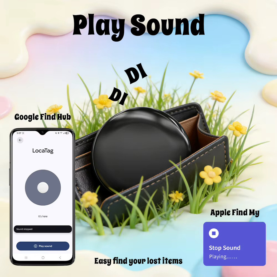 Wesense Mini Smart Tag mit GPS Anti-Verlust-Ortungsgerät für Apple Find My und Google Find Hub, Dual-System für Android und iOS, Farbe: Rot - Bild 3