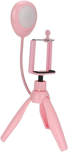 DIYelecs Faltbare Beauty-Fülllicht Lampe für Live-Streaming mit Stativ und Handyhalter in Pink - Bild 1