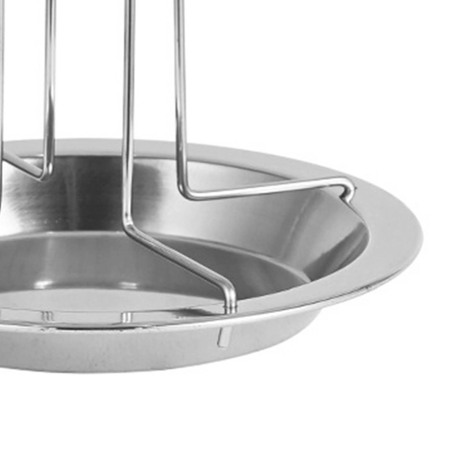 Vertikaler Hähnchenbräter-Rost aus Edelstahl mit Antihaftbeschichtung in Silber - Bild 2