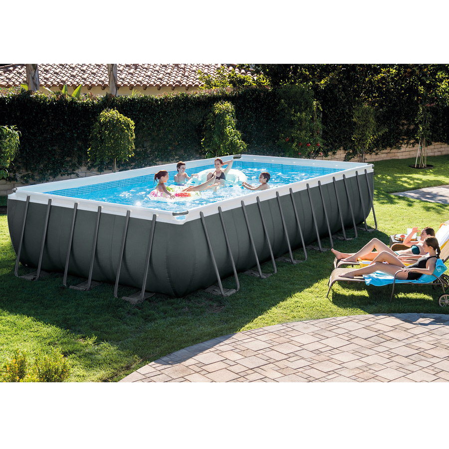 Intex Frame Swimming Pool Set Ultra Quadra XTR, anthrazit, B/L/H: 366 x 732 x 132 cm, inklusive Sandfilteranlage - Bild 2