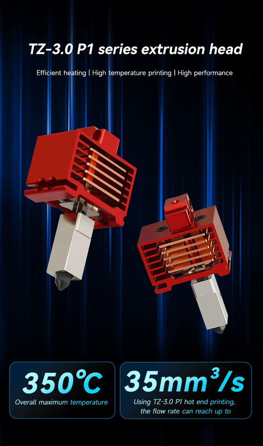 BambuLab Upgrade TZ3.0 Ganzmetall Hotend für P1S P1P X1 X1C Hochtemperatur-Druckkopf - Bild 2